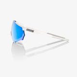 100% RACETRAP - Matte White HiPER Blue Multilayer Mirror Lens | Strictly Bicycles