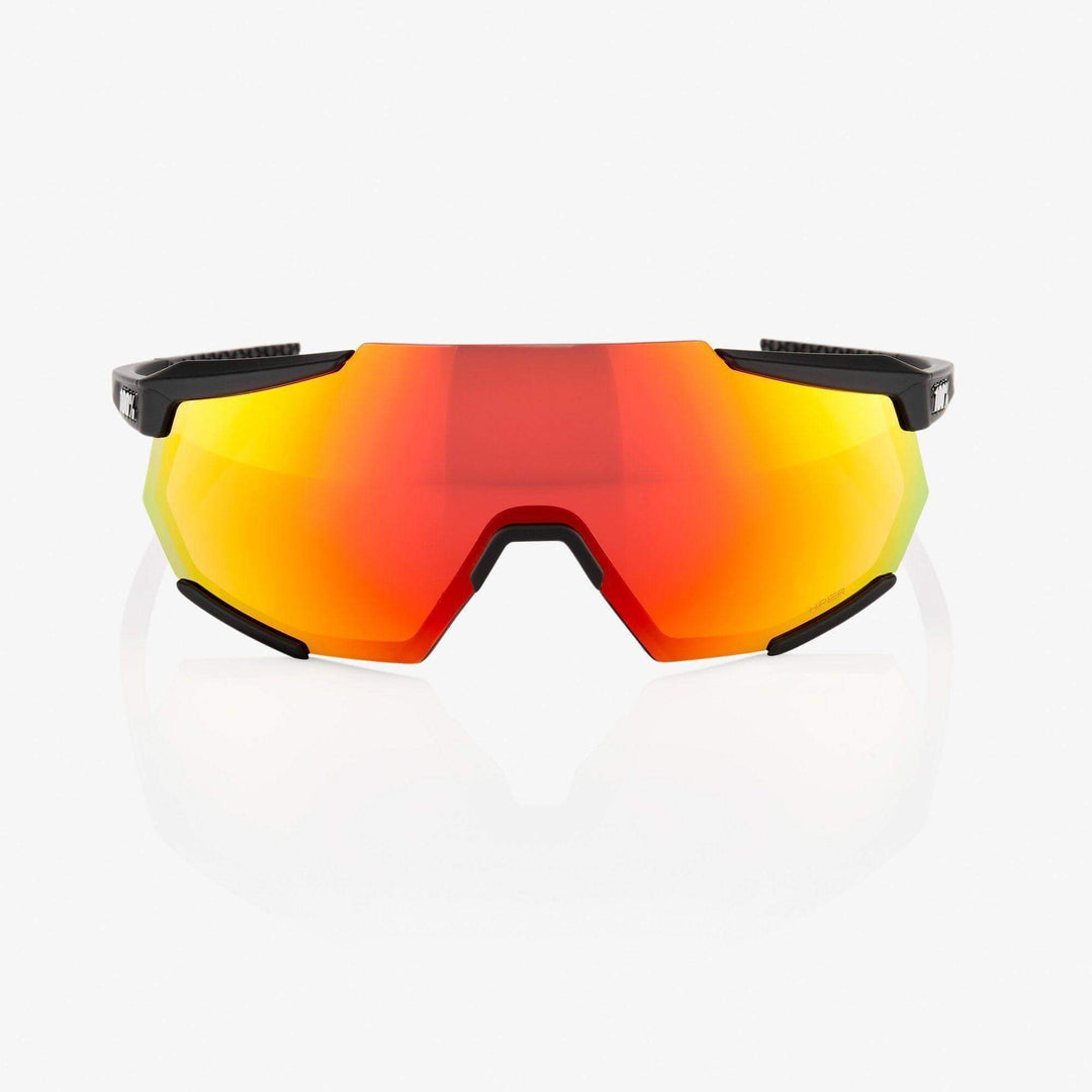 100% RACETRAP - Soft Tact Black HiPER Red Multilayer Mirror Lens | Strictly Bicycles 