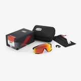 100% RACETRAP - Soft Tact Black HiPER Red Multilayer Mirror Lens | Strictly Bicycles