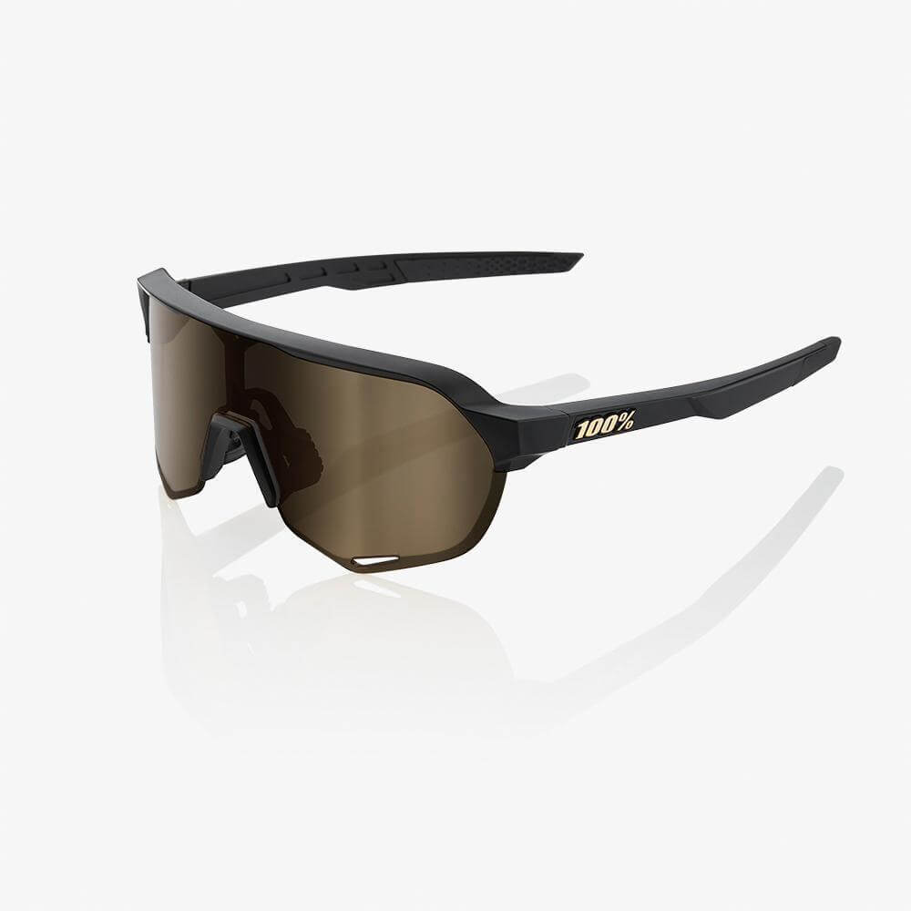 100% S2 - Matte Black Soft Gold Mirror Lens | Strictly Bicycles 