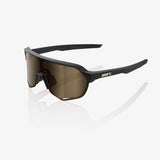 100% S2 - Matte Black Soft Gold Mirror Lens | Strictly Bicycles 