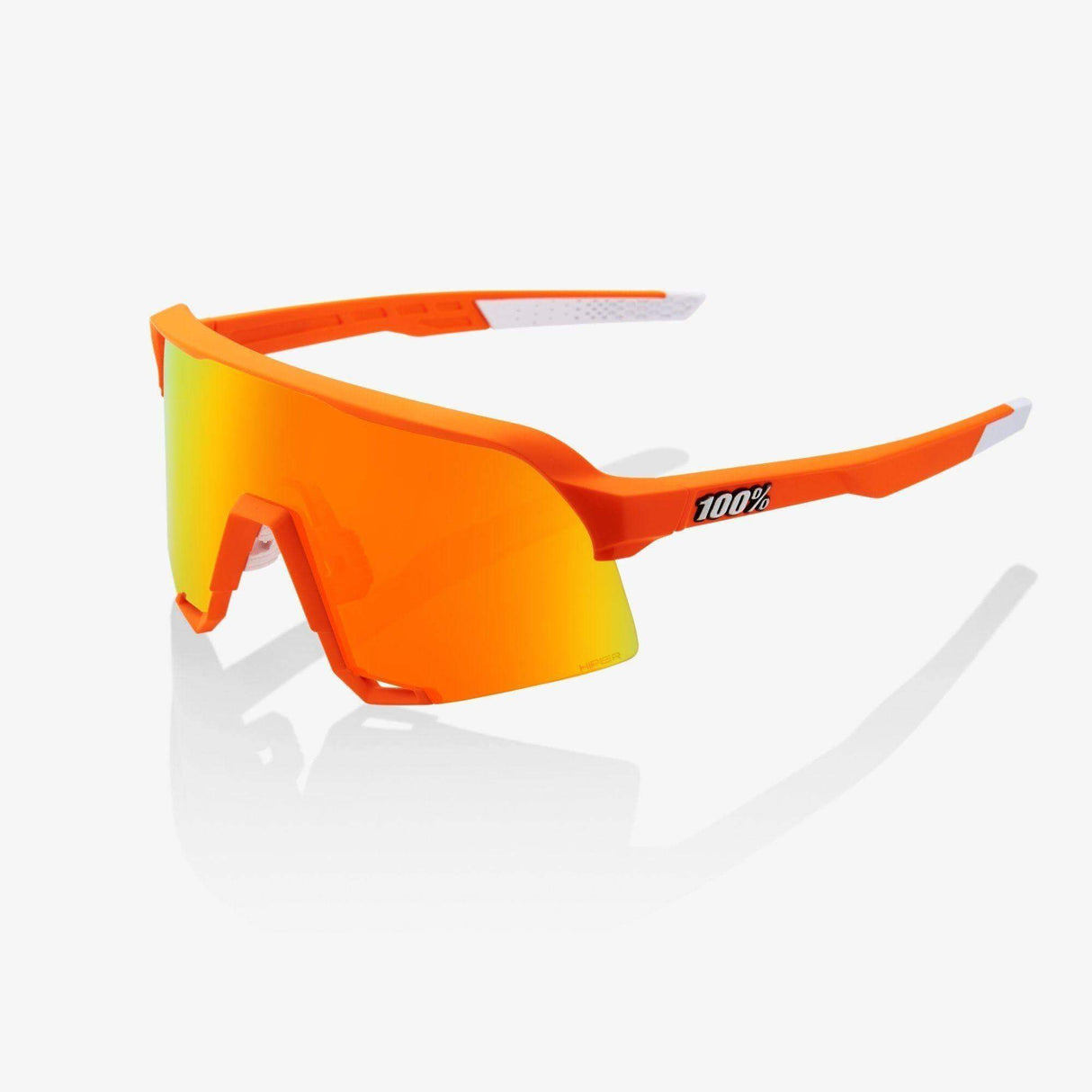 100% S3 - Neon Orange - HiPER Red Multilayer Mirror lens | Strictly Bicycles