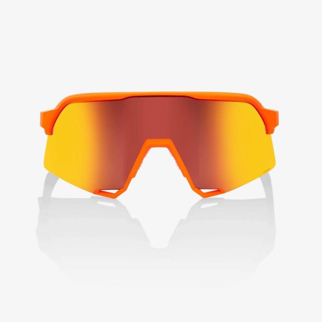 100% S3 - Neon Orange - HiPER Red Multilayer Mirror lens | Strictly Bicycles 