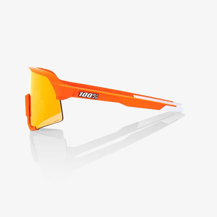 100% S3 - Neon Orange - HiPER Red Multilayer Mirror lens | Strictly Bicycles 