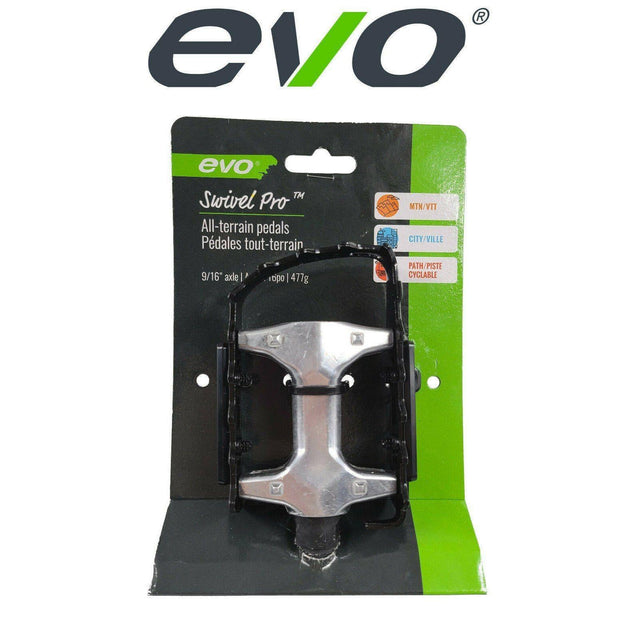 EVO Swivel Pro 9/16" Alloy Black Pedals | Strictly Bicycles