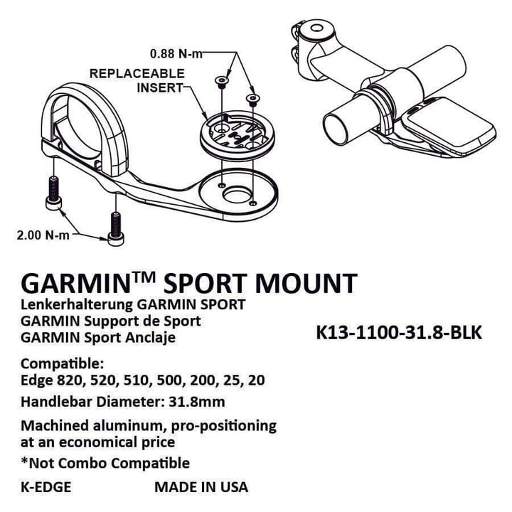K-EDGE K-EDGE Garmin Sport Mount | Strictly Bicycles 