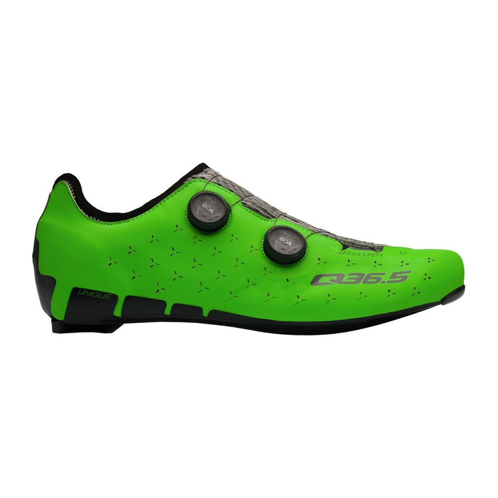 Q36.5 Unique Road Shoes - Green Fluo | Strictly Bicycles 