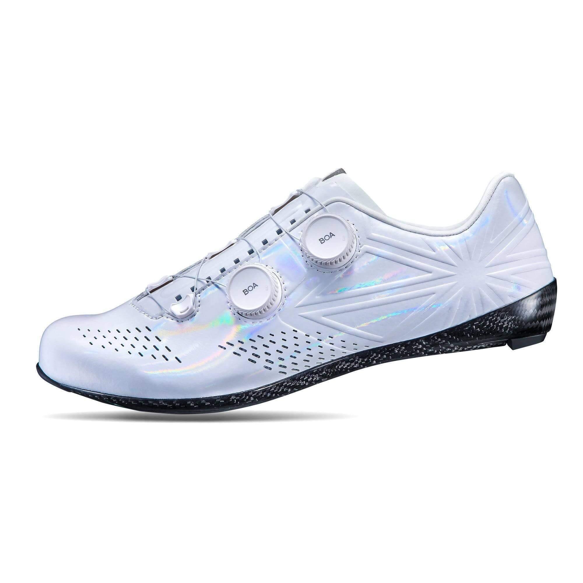 Image of Supacaz Kazze Carbon Road Shoe - White Holo | Strictly Bicycles
