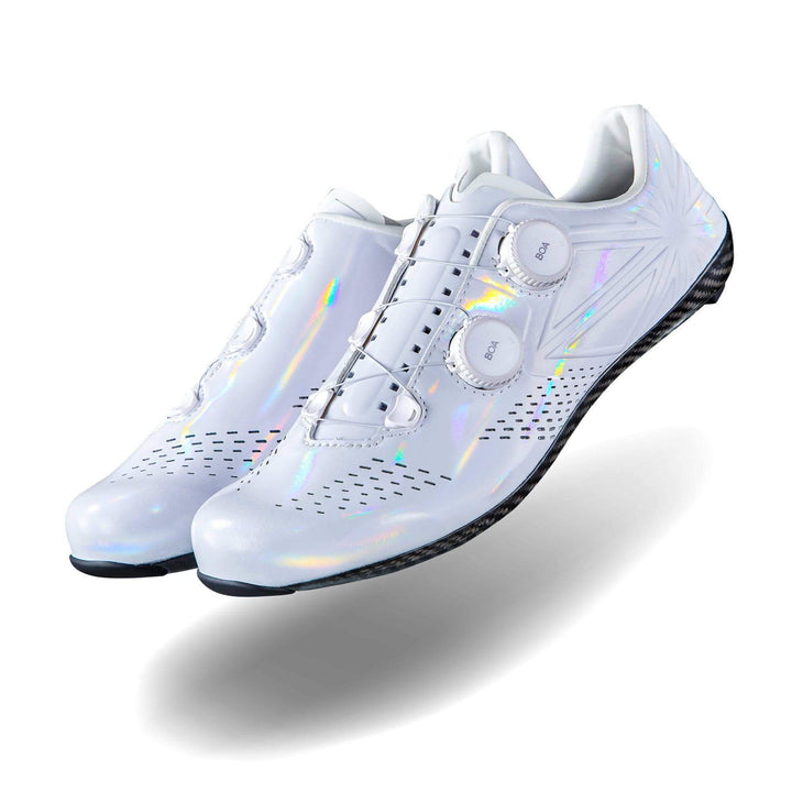 Supacaz Kazze Carbon Road Shoe - White Holo | Strictly Bicycles 